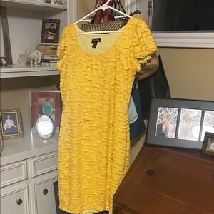 Yellow Textured Midi Dress
